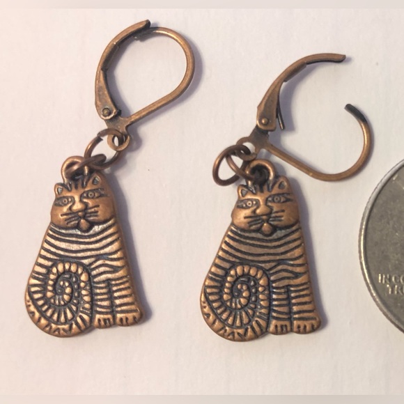 Laurel Burch Jewelry - Laurel Burch CAT KITTEN earrings COPPER COLOR
